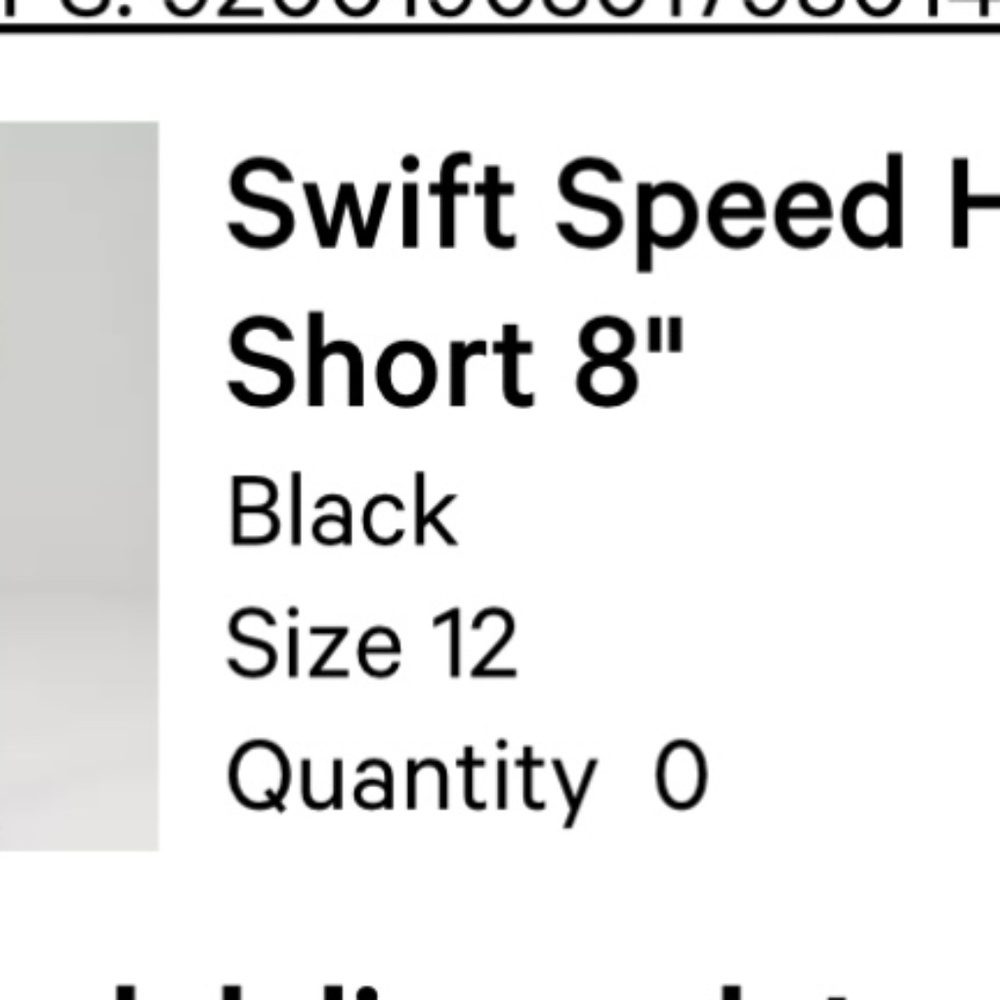Swift sopes short 8” black